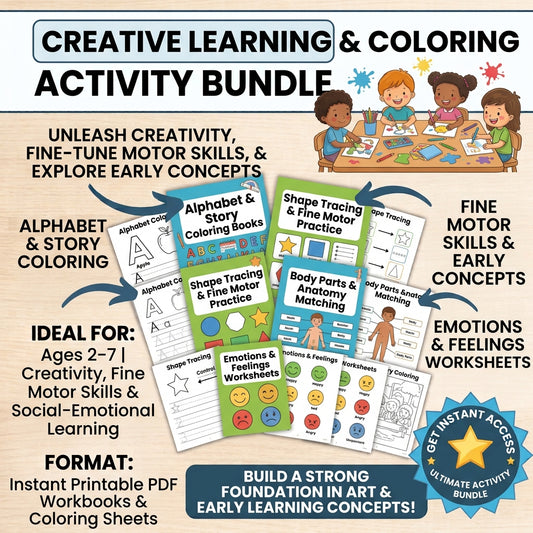 Creative Learning & Coloring Activity Bundle